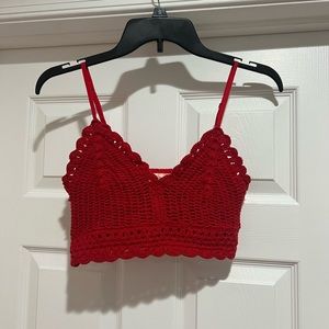 Red Crochet Bra Top